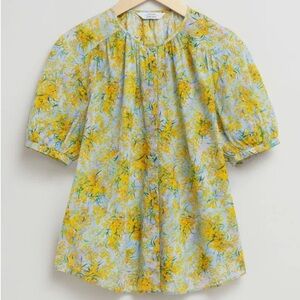 & Other Stories Floral Blouse in Yellow and Blue